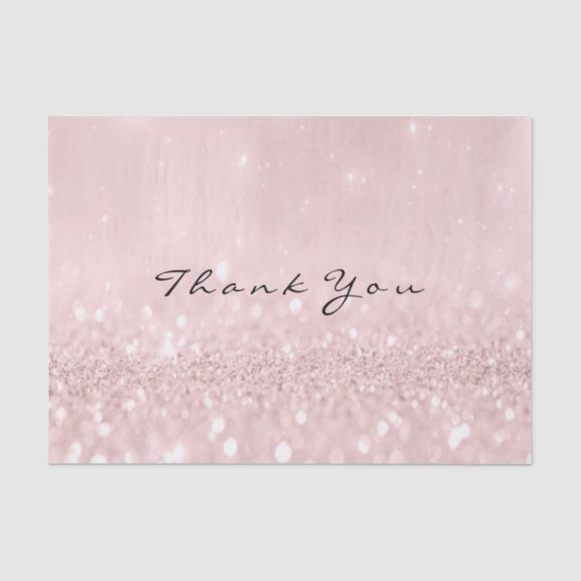 Rosa Rose Gold Blush Glitzer Vielen Dank Seidenpapier (Vorderseite)