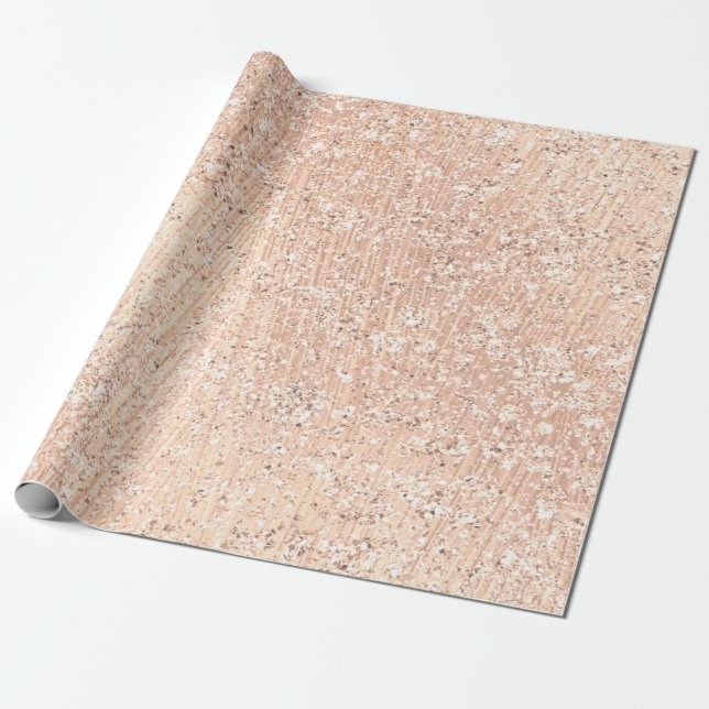 Rosa Rose Gold Blush Kristallglas Pulver Geschenkpapier (Ungerollt)