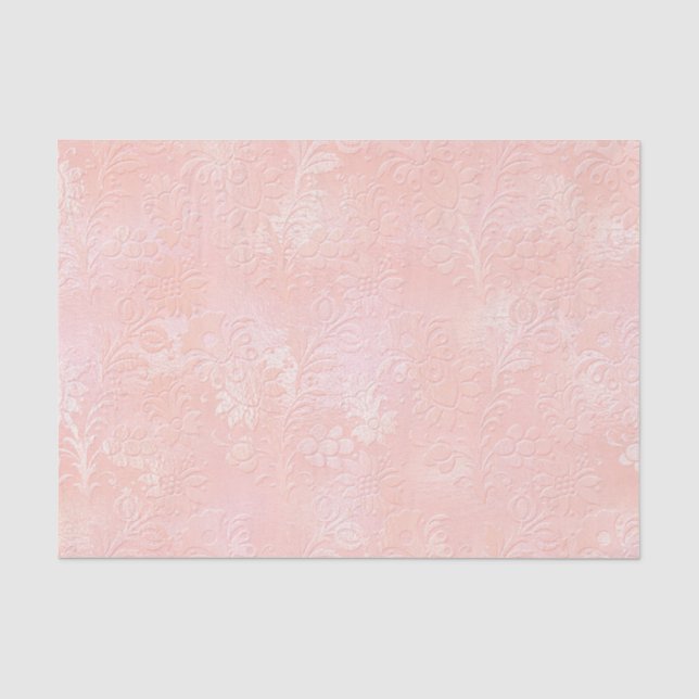 Rosa Rose Gold Blush Metallic Floral Royal Seidenpapier (Vorderseite)