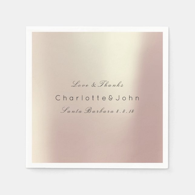 Rosa Rose Gold Blush Metallic Minimal Party Event Serviette (Vorderseite)