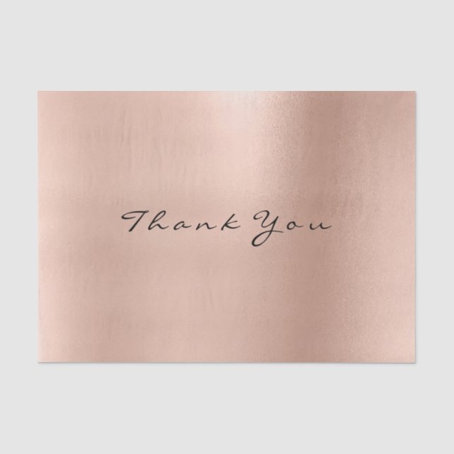 Rosa Rose Gold Blush Metallic Vielen Dank Seidenpapier (Vorderseite)