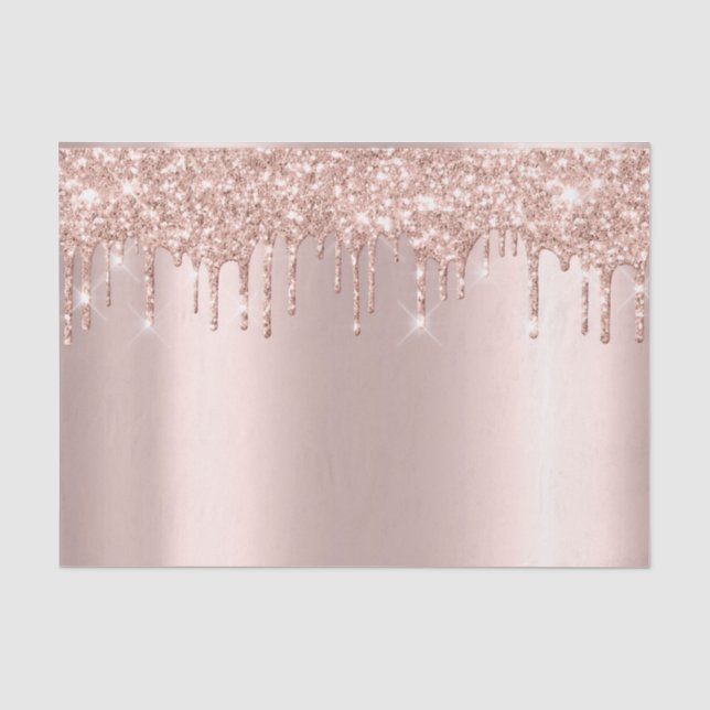 Rosa Rose Gold Blush Metallischer Spark Glitzer Seidenpapier (Vorderseite)