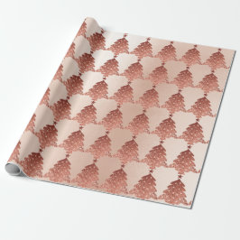 Rosa Rose Gold Blush Skinny Weihnachtsbaum Sterne Geschenkpapier