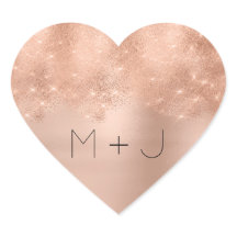 Rosa Rose Gold Blush Wedelmittel Mongramm Herz