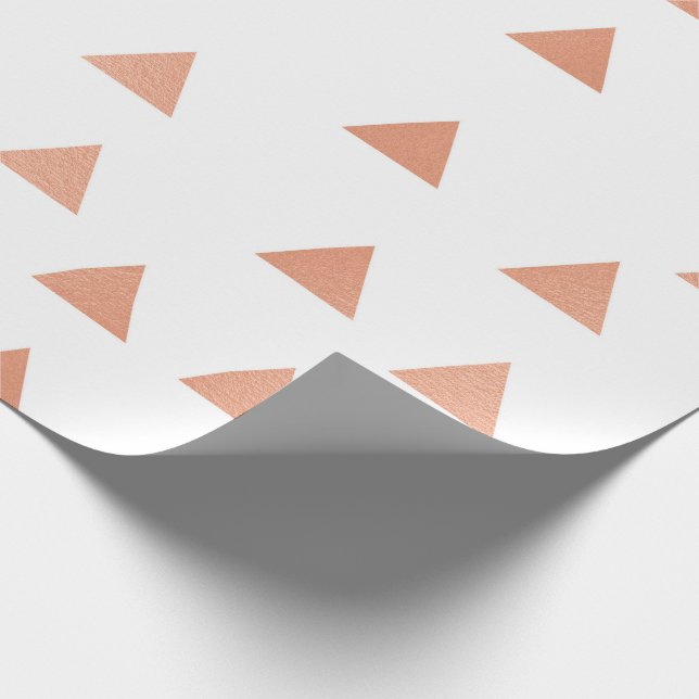 Rosa Rose Gold Blush Weiße Geometrie Dreiecke VIP Geschenkpapier (Ecke)