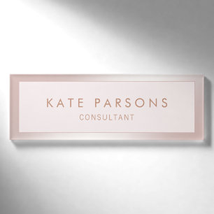 Rosa Rose Gold Border Beauty Wellness-Center Name Namenschild