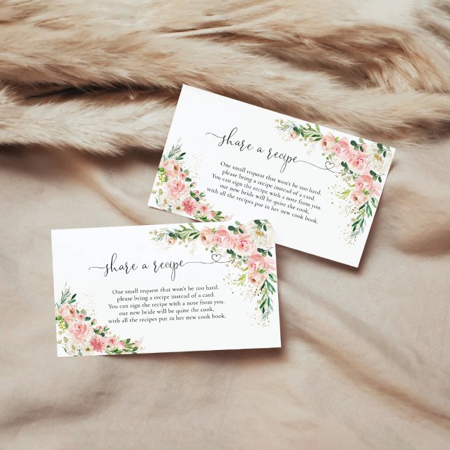 Rosa Rose Gold Brautparty Rezept anfordern Begleitkarte (Von Creator hochgeladen)