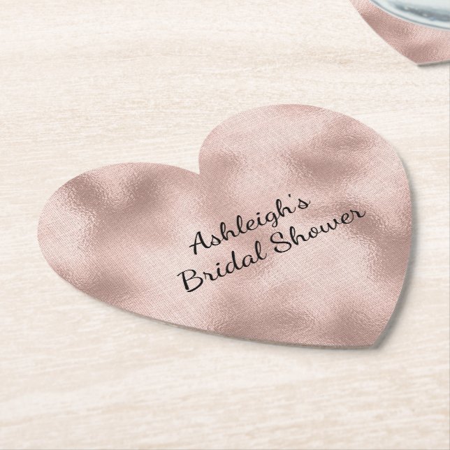 Rosa Rose Gold Brautparty Untersetzer (angewinkelt)