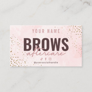 Rosa Rose Gold Brows Aftercare Card Visitenkarte