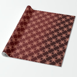 Rosa Rose Gold Burgund Merry Snowflake Geschenkpapier