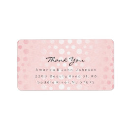 Rosa Rose Gold Dots Pinselstriche Stroke Vielen Da Adressaufkleber