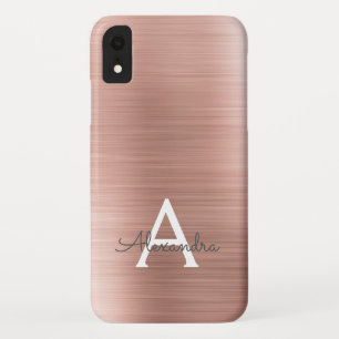 Rosa Rose Gold Edelstahl Monogramm Case-Mate iPhone Hülle