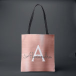 Rosa Rose Gold Edelstahl Monogramm Tasche<br><div class="desc">Rosa Rose Gold Imitate Edelstahl Edelstahl Edelstahl Monogram Buchtasche. Dieser Fall kann so angepasst werden,  dass er Ihren Anfangs- und Vornamen enthält.</div>