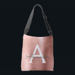 Rosa Rose Gold Edelstahl Monogramm Tragetaschen Mit Langen Trägern<br><div class="desc">Rosa Rose Gold Imitate Edelstahl Edelstahl Edelstahl Monogram Beutel. Diese Tasche kann auf Ihren Vor- und Erstnamen angepasst werden.</div>