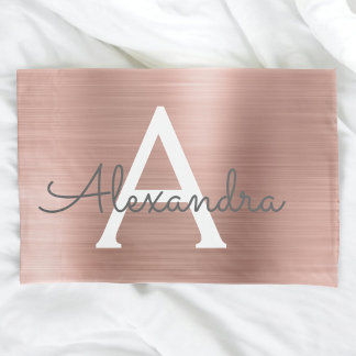 Rosa Rose Gold Edelstahl Name und Intimität Kissenbezug