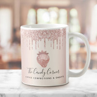 Rosa Rose Gold Erdbeere Confection Glitzer Tropfen