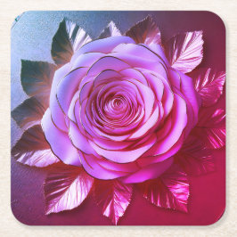 Rosa Rose Gold getrimmte Blätter Untersetzer Set