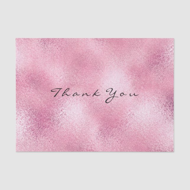 Rosa Rose Gold Glass Metallic Vielen Dank Seidenpapier (Vorderseite)