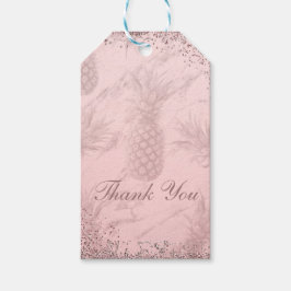 Rosa Rose Gold Glitzer Ananas Tropischer Gefallen Geschenkanhänger