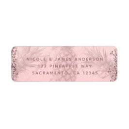 Rosa Rose Gold Glitzer Ananas Tropisches Party