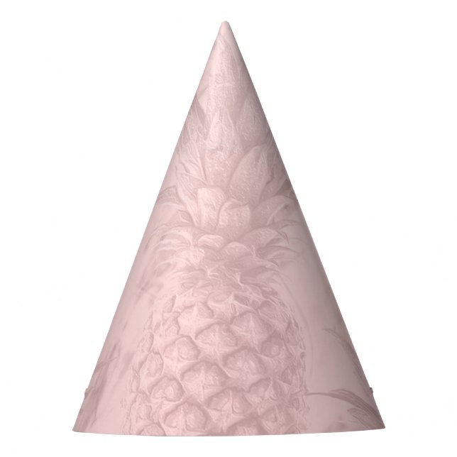 Rosa Rose Gold Glitzer Ananas Tropisches Party Partyhütchen (Vorderseite)