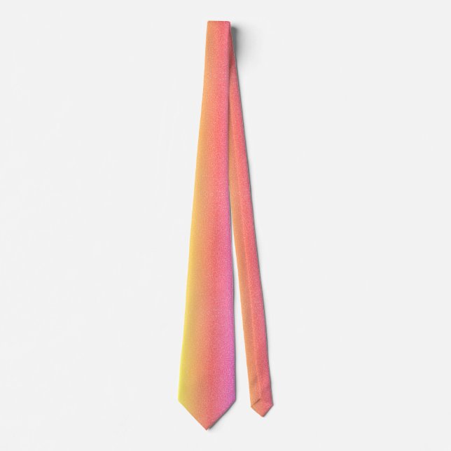 Rosa Rose Gold Glitzer Lila Yellow Ombre Geschenk Krawatte (Vorderseite)
