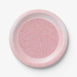 Rosa Rose Gold Glitzer Moderne trendige Vorlage Pappteller