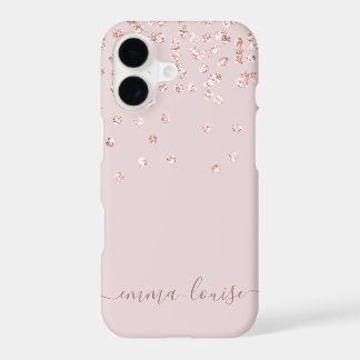 Rosa Rose Gold Glitzer Monogram Name