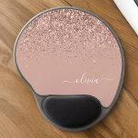 Rosa Rose Gold Glitzer Monogram Name Gel Mousepad<br><div class="desc">Rose Gold - Schwarz Rosa Sparkle Glitzer Monogram Name und Initial Mousepad (Mouse Pad). Das macht den perfekten 16 Geburtstag,  Hochzeit,  Brautparty,  Jubiläum,  Babydusche oder Junggeselinnen-Abschied Geschenk für jemanden,  der Lieben glamourösen Luxus und schicke Stile.</div>