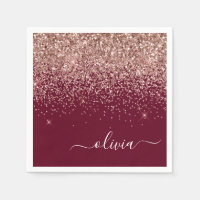 Rosa Rose Gold Glitzer Monogram