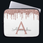 Rosa Rose Gold Glitzer Monogramm Laptopschutzhülle<br><div class="desc">Weiß und Rosa - Rose Gold Imitats Dripping Modern and Elegant Girly Glitzer and Sparkle Elegant Monogram Case. Dieser Fall kann so angepasst werden,  dass er Ihren Anfangs- und Vornamen enthält.</div>