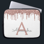 Rosa Rose Gold Glitzer Monogramm Laptopschutzhülle<br><div class="desc">Weiß und Rosa - Rose Gold Imitats Dripping Modern and Elegant Girly Glitzer and Sparkle Elegant Monogram Case. Dieser Fall kann so angepasst werden,  dass er Ihren Anfangs- und Vornamen enthält.</div>