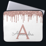 Rosa Rose Gold Glitzer Monogramm Laptopschutzhülle<br><div class="desc">Weiß und Rosa - Rose Gold Imitats Dripping Modern and Elegant Girly Glitzer and Sparkle Elegant Monogram Case. Dieser Fall kann so angepasst werden,  dass er Ihren Anfangs- und Vornamen enthält.</div>