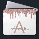 Rosa Rose Gold Glitzer Monogramm Laptopschutzhülle<br><div class="desc">Weiß und Rosa - Rose Gold Imitats Dripping Modern and Elegant Girly Glitzer and Sparkle Elegant Monogram Case. Dieser Fall kann so angepasst werden,  dass er Ihren Anfangs- und Vornamen enthält.</div>