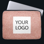 Rosa-Rose-Gold-Glitzer - Sonderwerbung für Logo Laptopschutzhülle<br><div class="desc">Rosa Rose Gold Imitats Glitzer und sparkle elegante Logo Werbeaktion Laptop-Bag oder schlankes Werbebeispiel. Dieser Fall kann auf Ihr Firmenlogo oder Ihr Firmenlogo angepasst werden.</div>