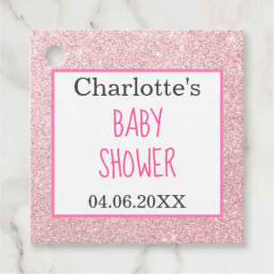 Rosa Rose Gold Glitzer Sparkle Kinderdusche Geschenkanhänger