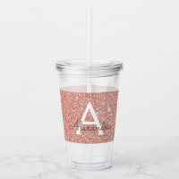 Rosa Rose Gold Glitzer & Sparkle Monogram Birthday