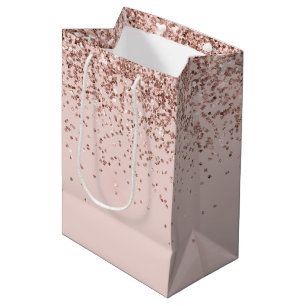 Rosa Rose Gold Glitzer Sparkone Mittlere Geschenktüte