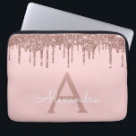Rosa Rose Gold Glitzer Sparkone Monogramm Laptopschutzhülle<br><div class="desc">Blush Pink - Rose Gold Imitats Dripping Modern and Elegant Girly Glitzer and Sparkle Elegant Monogram Case. Dieser Fall kann so angepasst werden,  dass er Ihren Anfangs- und Vornamen enthält.</div>