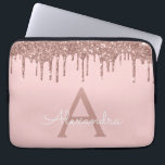 Rosa Rose Gold Glitzer Sparkone Monogramm Laptopschutzhülle<br><div class="desc">Blush Pink - Rose Gold Imitats Dripping Modern and Elegant Girly Glitzer and Sparkle Elegant Monogram Case. Dieser Fall kann so angepasst werden,  dass er Ihren Anfangs- und Vornamen enthält.</div>