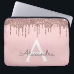 Rosa Rose Gold Glitzer Sparkone Monogramm Laptopschutzhülle<br><div class="desc">Blush Pink - Rose Gold Imitats Dripping Modern and Elegant Girly Glitzer and Sparkle Elegant Monogram Case. Dieser Fall kann so angepasst werden,  dass er Ihren Anfangs- und Vornamen enthält.</div>