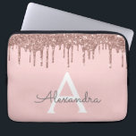 Rosa Rose Gold Glitzer Sparkone Monogramm Laptopschutzhülle<br><div class="desc">Blush Pink - Rose Gold Imitats Dripping Modern and Elegant Girly Glitzer and Sparkle Elegant Monogram Case. Dieser Fall kann so angepasst werden,  dass er Ihren Anfangs- und Vornamen enthält.</div>