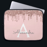 Rosa Rose Gold Glitzer Sparkone Monogramm Laptopschutzhülle<br><div class="desc">Blush Pink - Rose Gold Imitats Dripping Modern and Elegant Girly Glitzer and Sparkle Elegant Monogram Case. Dieser Fall kann so angepasst werden,  dass er Ihren Anfangs- und Vornamen enthält.</div>