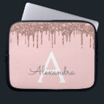 Rosa Rose Gold Glitzer Sparkone Monogramm Laptopschutzhülle<br><div class="desc">Blush Pink - Rose Gold Imitats Dripping Modern and Elegant Girly Glitzer and Sparkle Elegant Monogram Case. Dieser Fall kann so angepasst werden,  dass er Ihren Anfangs- und Vornamen enthält.</div>