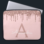 Rosa Rose Gold Glitzer Sparkone Monogramm Laptopschutzhülle<br><div class="desc">Blush Pink - Rose Gold Imitats Dripping Modern and Elegant Girly Glitzer and Sparkle Elegant Monogram Case. Dieser Fall kann so angepasst werden,  dass er Ihren Anfangs- und Vornamen enthält.</div>