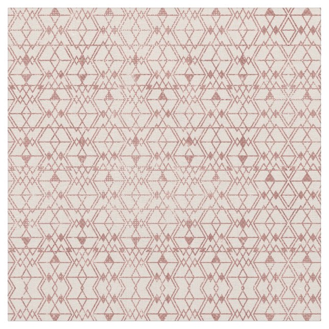 Rosa Rose Gold Glitzer Triangle Tribal Geometric Stoff (Nahaufnahme)