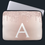 Rosa Rose Gold Glitzer Tropfen Monogram Laptopschutzhülle<br><div class="desc">Rosa Rose Gold Glitzer und glatter,  moderner und eleganter Monogramm-Case. Dieses Gehäuse kann auf Ihren Anfangs- und Vornamen angepasst werden und macht ein großartiges mädchenhaftes oder süßes 16 Geburtstagsgeschenk.</div>