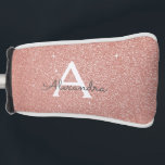 Rosa Rose Gold Glitzer und Monogramm-Name Golf Headcover<br><div class="desc">Rosa Rose Gold Imitate Glitzer und Sparkle Elegant Girl's Golf Putter Head Cover. Dieser Golf Putter Head Cover kann auf Ihren Vor- und Erstnamen angepasst werden. Bitte kontaktieren Sie den Designer,  um passende Artikel zu erhalten.</div>