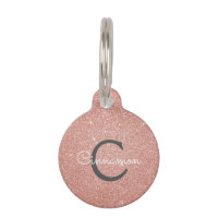 Rosa Rose Gold Glitzer und Monogramm-Name