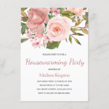 Rosa Rose Gold Housewarming Party Einladung